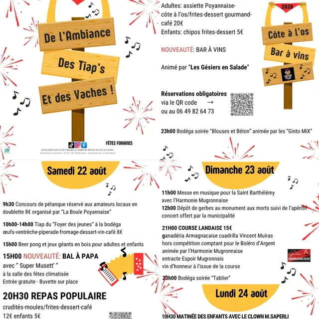 Diverses affiches animations - Fêtes de Poyanne