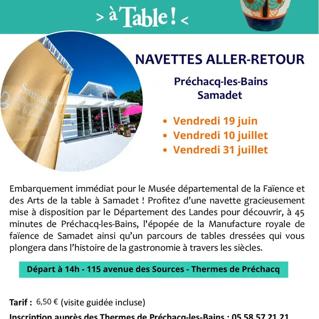 Navettes Musée de la faïence 14h