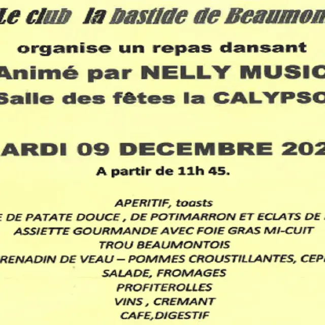 Repas dansant Beaumont du Perigord