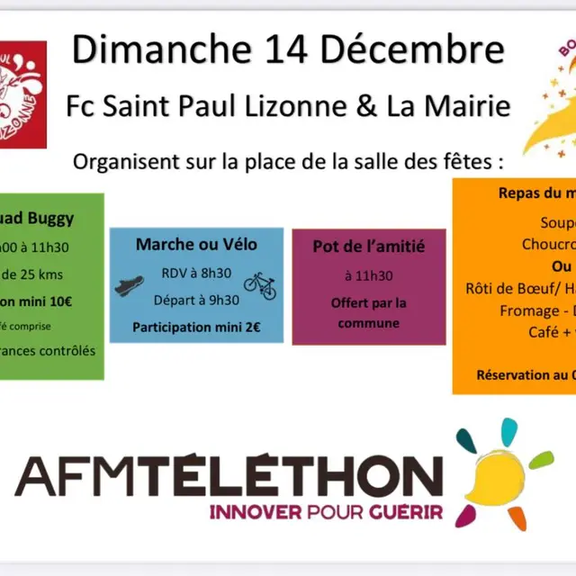 Saint-Paul Lizonne téléthon 7 décembre