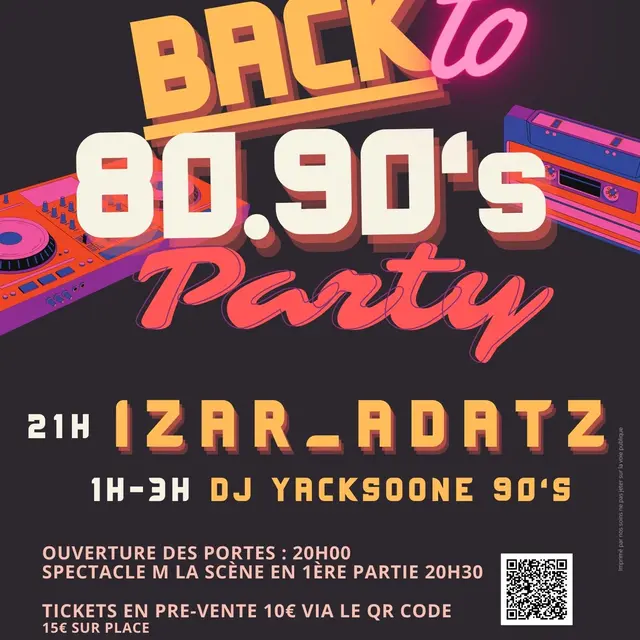 Affiche back to 8090 party Poyanne (A3) - 1