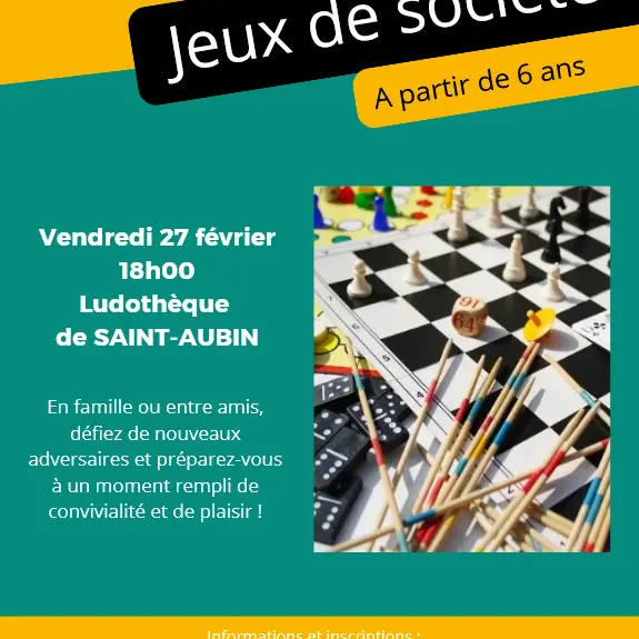 Soirée jeux de société 27 FEV St-Aubin