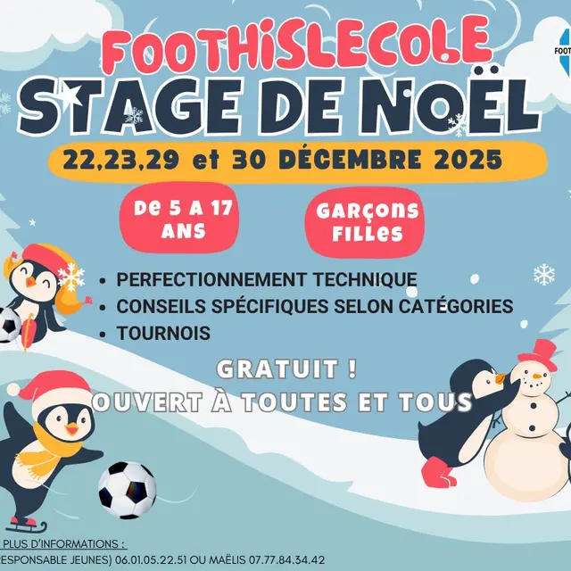 Affiche Stage de Noël Foothislecole