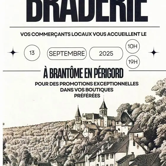braderie commerçants Brantôme 13.09.25