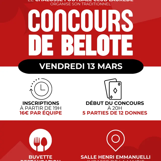 concours de belote 13 MARS