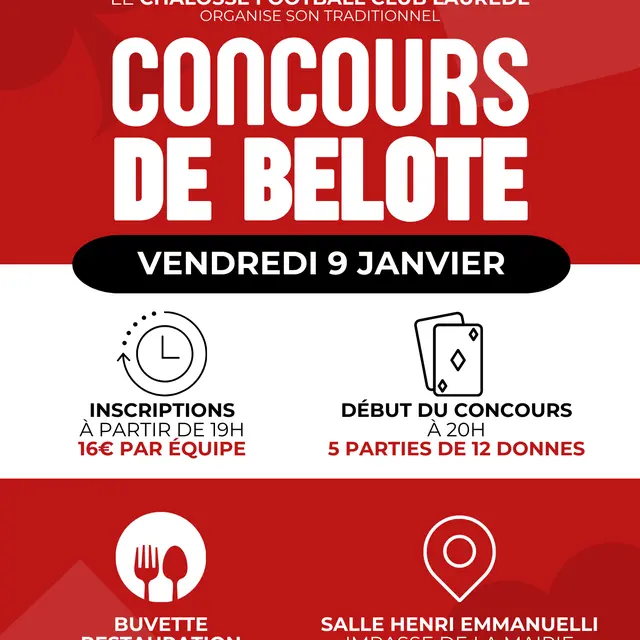 concours de belote 9 JANV