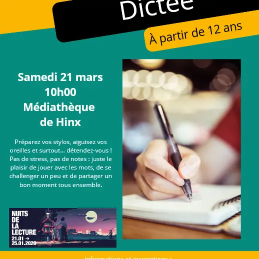 dictée 21 MARS médiathèque Hinx