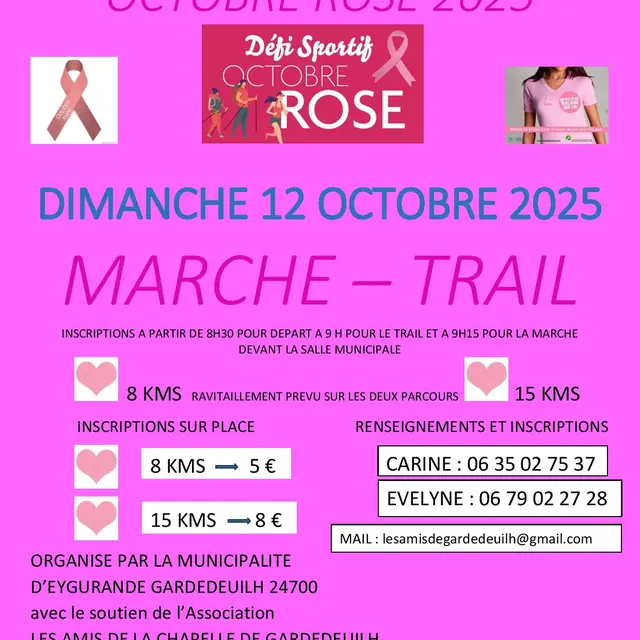 Rando-trail-octobre-rose-Eygurande-vallee-isle-perigord