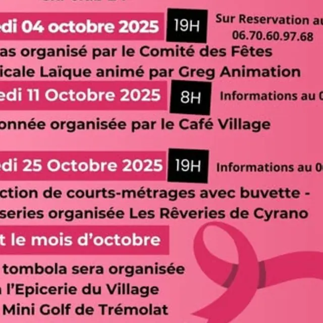 octobre rose randonnee tremolat