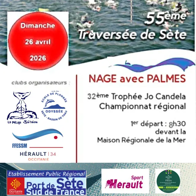 55ÈME TRAVERSÉE DE SÈTE : NAGE AVEC PALMES
