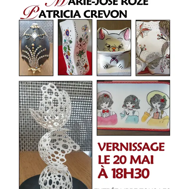 EXPOSITION ARTISTIQUE DES ŒUVRES DE PATRICIA CREVON ET DE MARIE-JOSÉ ROZE