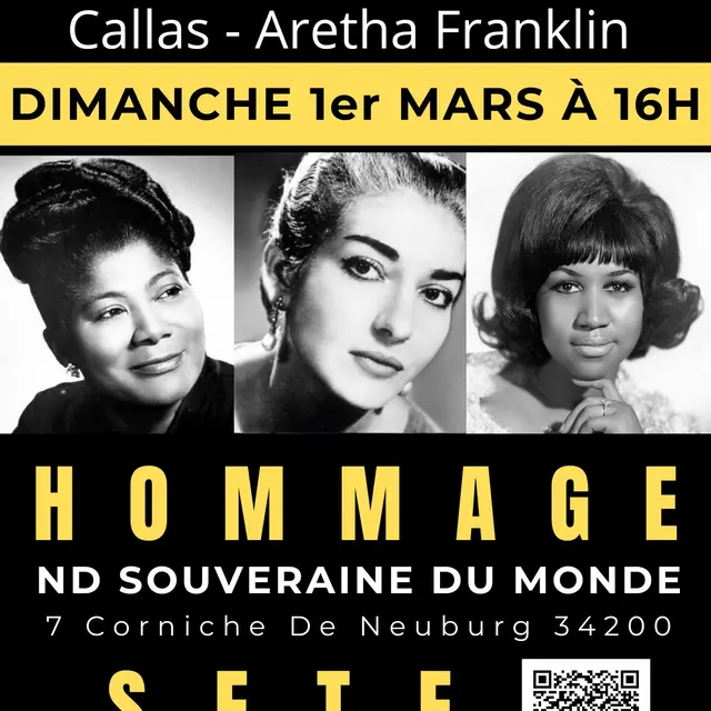 HOMMAGE AUX 3 GRANDES VOIX DE FEMMES : ARETHA FRANKLIN - MARIA CALLAS - MAHALIA JACKSON