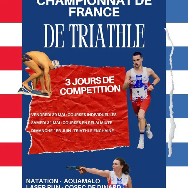 Promotion Championnats Équipe de France Féminine Football Publication Instagram en Bleu foncé Blanc Rouge style Vif Géométrique Grunge - 1