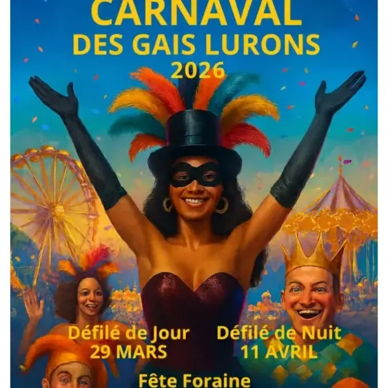 Affiche Carnaval des Gais Lurons 2026 - défilé de jour 29 mars