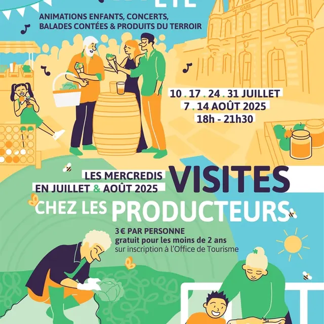 Affiche Jeudis de l'Été et Visites chez les Producteurs 2025