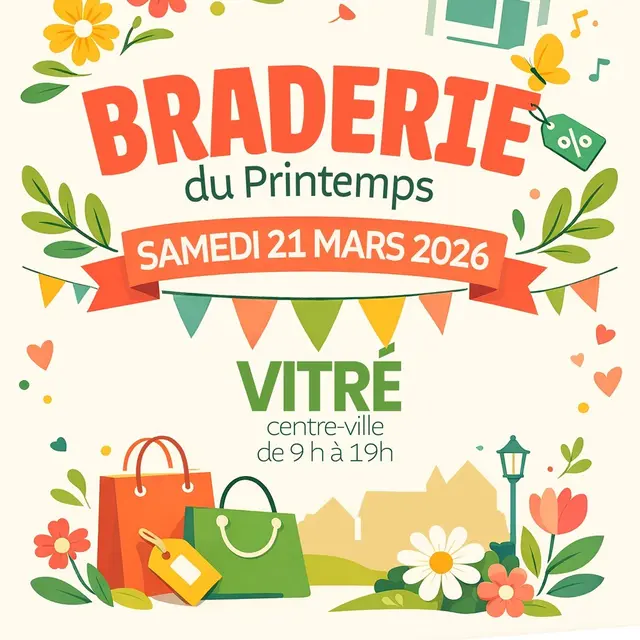 Affiche braderie de printemps 21 mars Vitré
