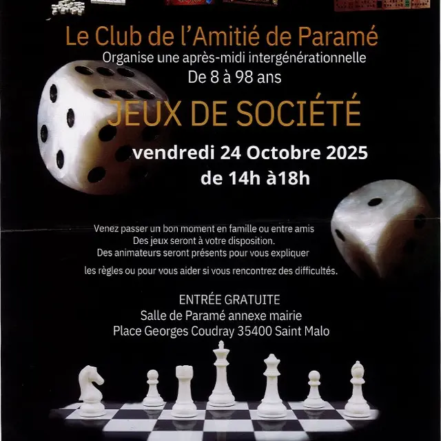Affiche après-midi jeux de société