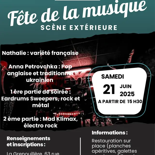 Fête de la musique - Vitré La Grenouillère - 21 juin