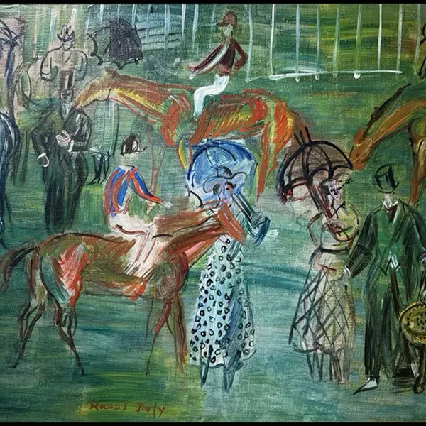 Galerie Besseiche.com - Raoul Dufy 1877-1953, La pelouse-1950, Huile sur toile - 46.5x55 cm
