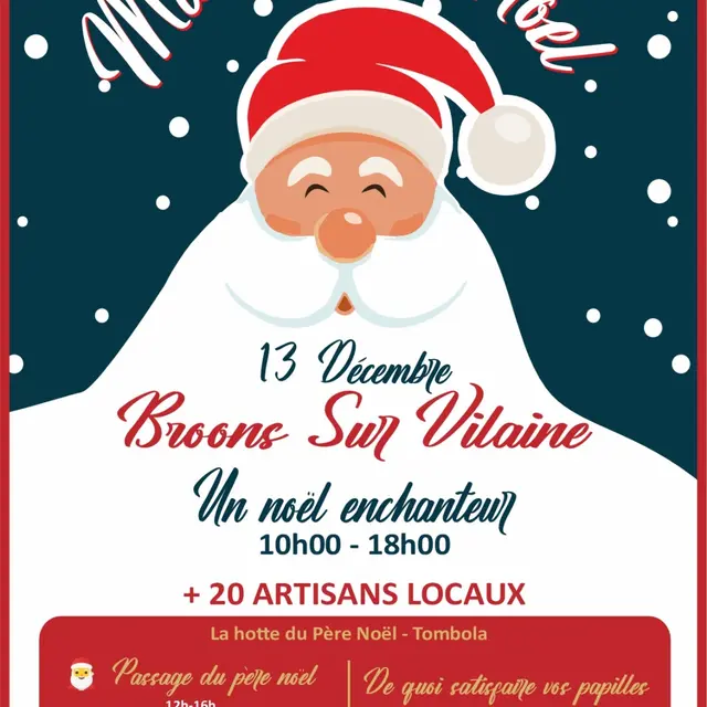 Affiche marché de Noël Broons sur Vilaine 13 décembre 2025