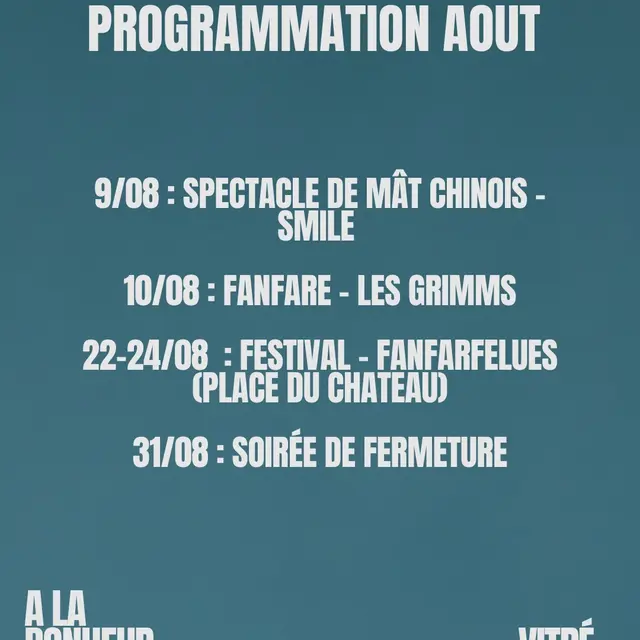 Programme A la Bonheur Vitré