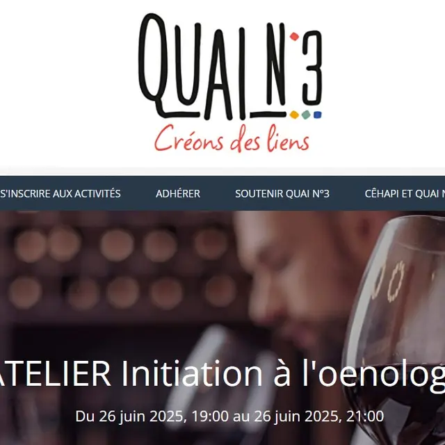 Quai n°3 initiation oenologie