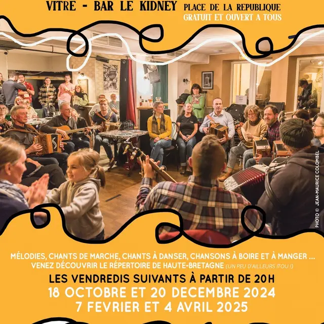 Veillée chantée La Bouèze au Kidney 7 février + 4 avril Vitré