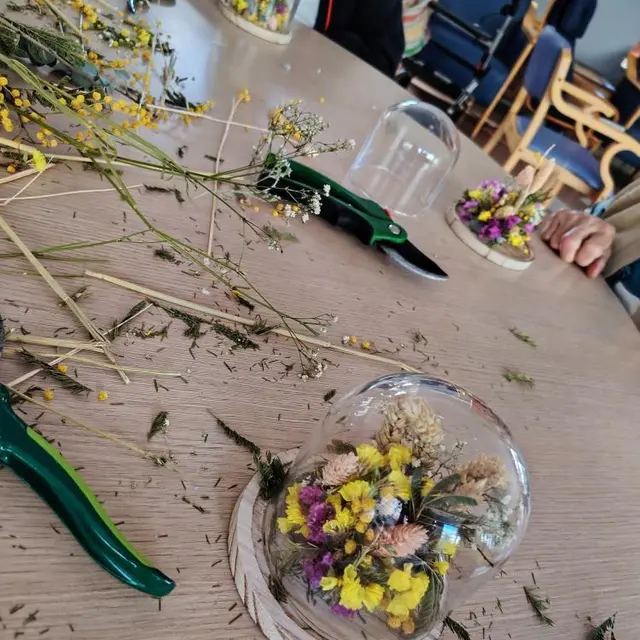 cloche florale séchée