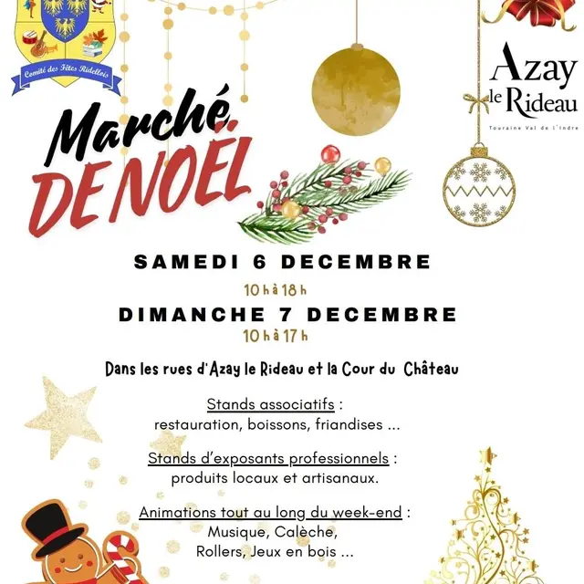 Affiche marché Noël Azay