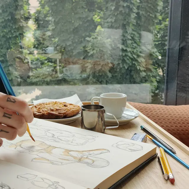 café cookie croquis