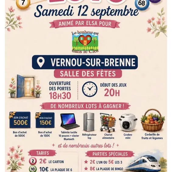 Loto à Vernou-sur-Brenne