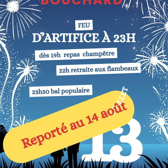 13 juillet reporté au 14 août