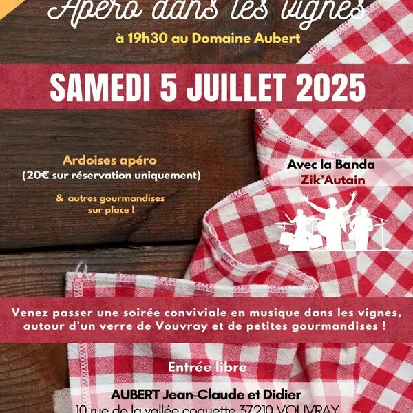 Apéro dans les vignes au Domaine Aubert Vouvray