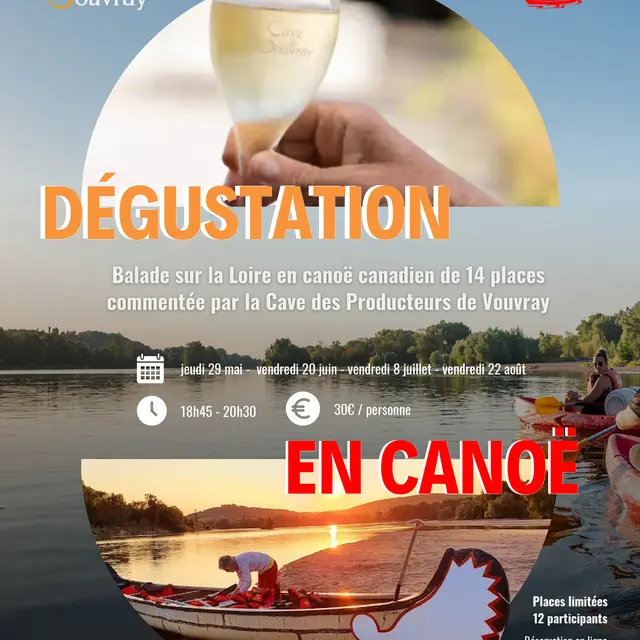 Affiche sortie Dégustation Tours et Canoë
