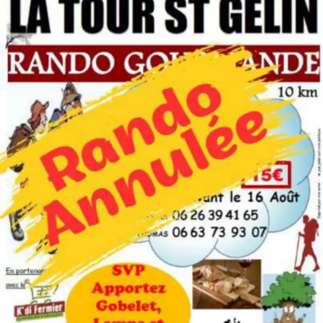 Annulation rando La Tour-Saint-Gelin 29 août 2026