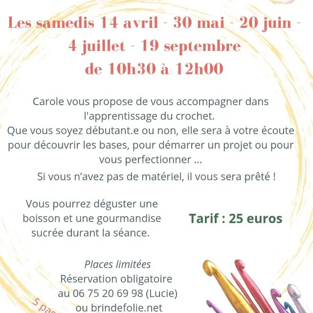 Atelier crochet Brin de Folie Reugny