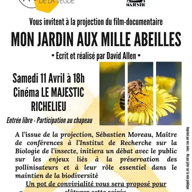 Ciné débat Mon jardin aux mille abeilles Richelieu 11 avril 2026