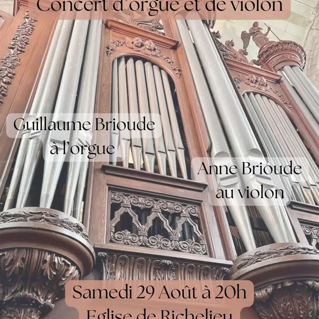 Concert orgue et violon Richelieu 29 août 2026