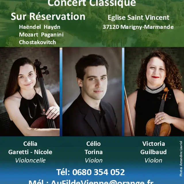 Concert classique Au Fil de Vienne Marigny-Marmande 1er mars 2026