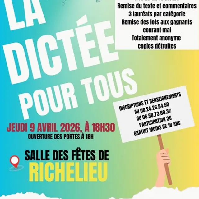 Dictée pour tous Richelieu 9 avril 2026