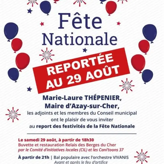 Fête nationale reportée à Azay-sur-Cher