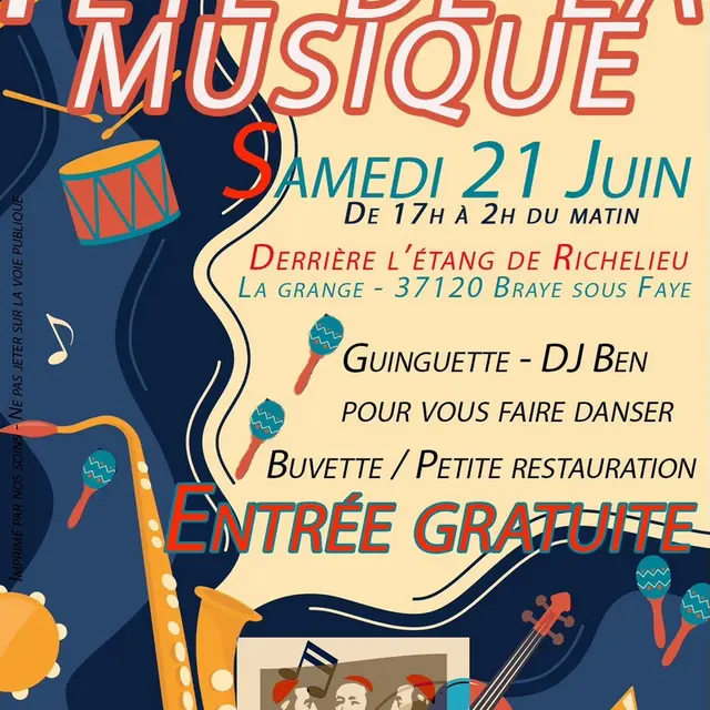 Fête de la musique Ducs de Richelieu Braye-sous-Faye 21 juin 2025