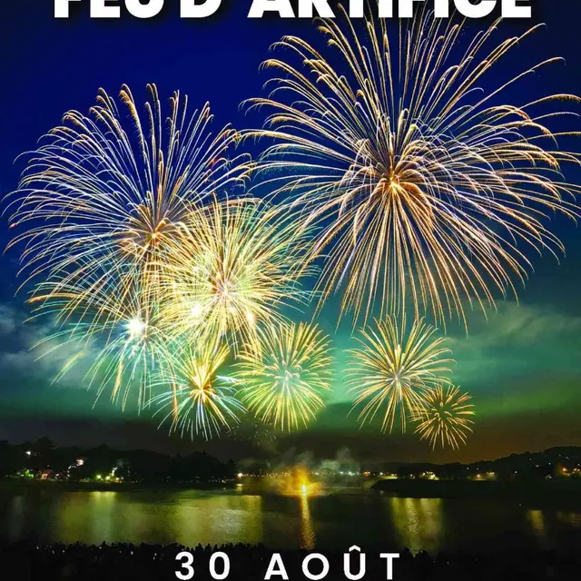 Feu artifice Lac Bretonnières