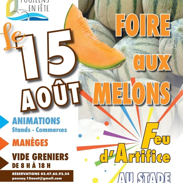 Foire aux melons Pouzay 15 août 2026