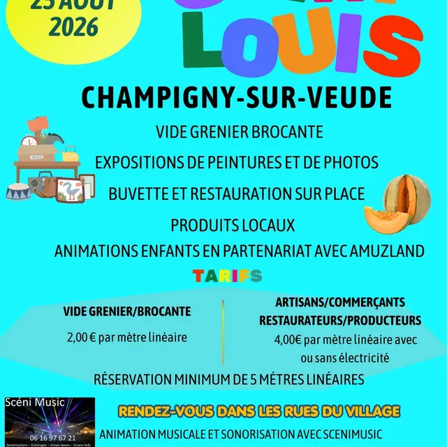 Foire de la Saint-Louis Champigny-sur-Veude 25 août 2026