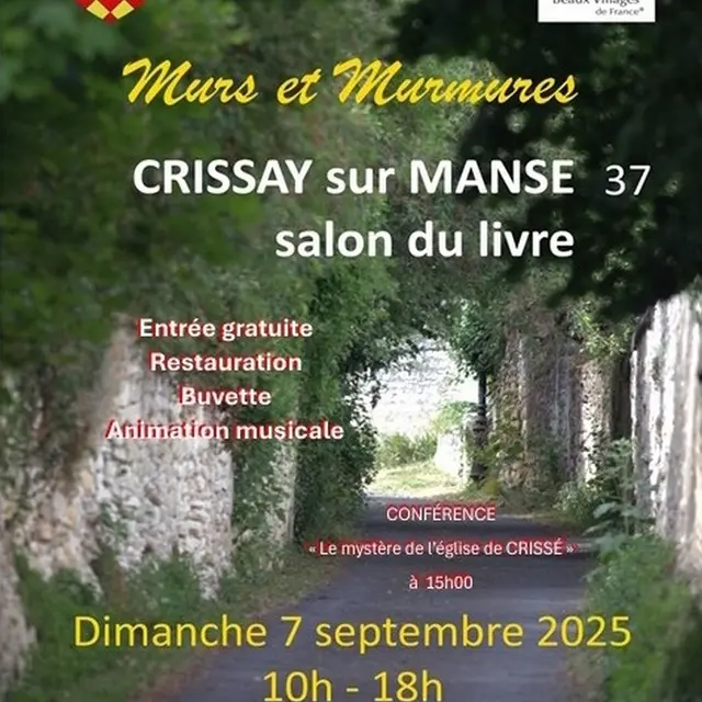 Murs et Murmures salon du livre Crissay-sur-Manse 7 septembre 2025