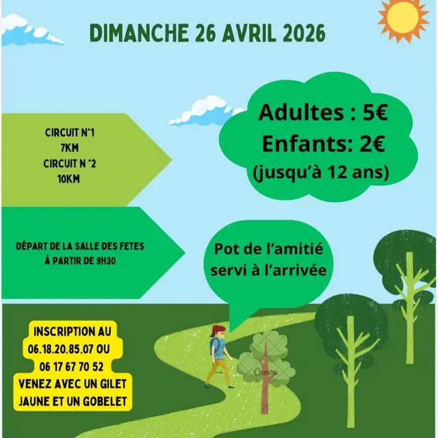 Randonnée Courcoué 26 avril 2026