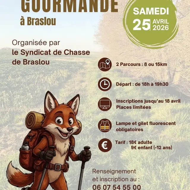 Randonnée gourmande Braslou 25 avril 2026