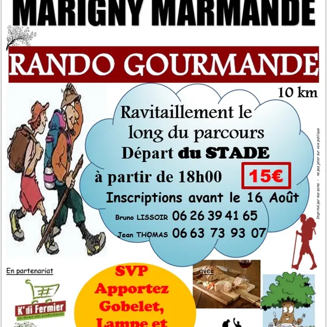 Rando gourmande Marigny-Marmande 30 août 2025
