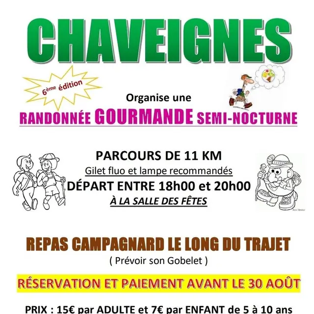 Rando gourmande semi nocturne Chaveignes 6 septembre 2025